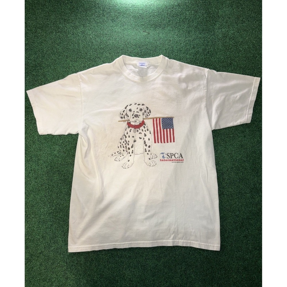 SPCA International Dalmatian White T-Shirt Mens Size L Yazbek